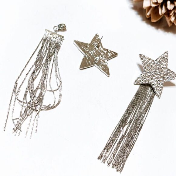 Star tassel drop earrings M55 - Picture 4 of 6